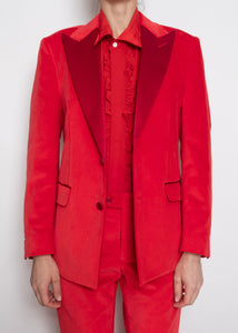 Red Velvet Tux Jacket: Archive Autumn/winter 22 collection sample