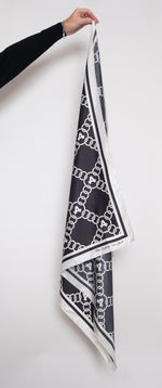 Load image into Gallery viewer, Academy Logo Chain Print Silk Scarf
