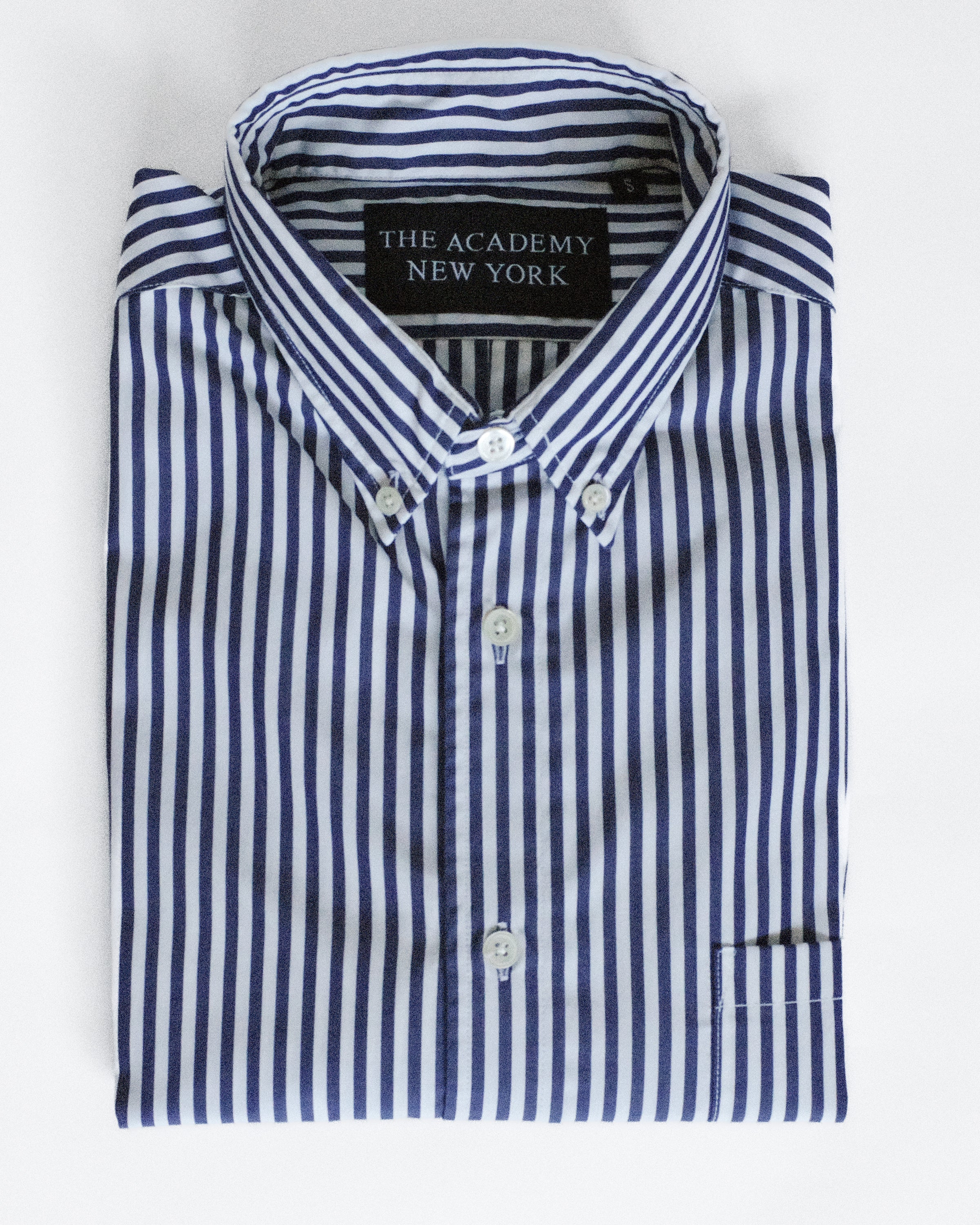 Washed Navy Bengal Stripe Cotton Shirt – The Academy New York