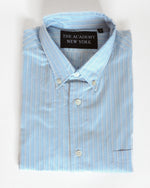 Load image into Gallery viewer, Light Blue w/ Mustard Light Blue and Navy Stripe Button-Down
