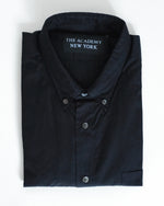 Load image into Gallery viewer, Black Cotton Poplin Button-Down Shirt
