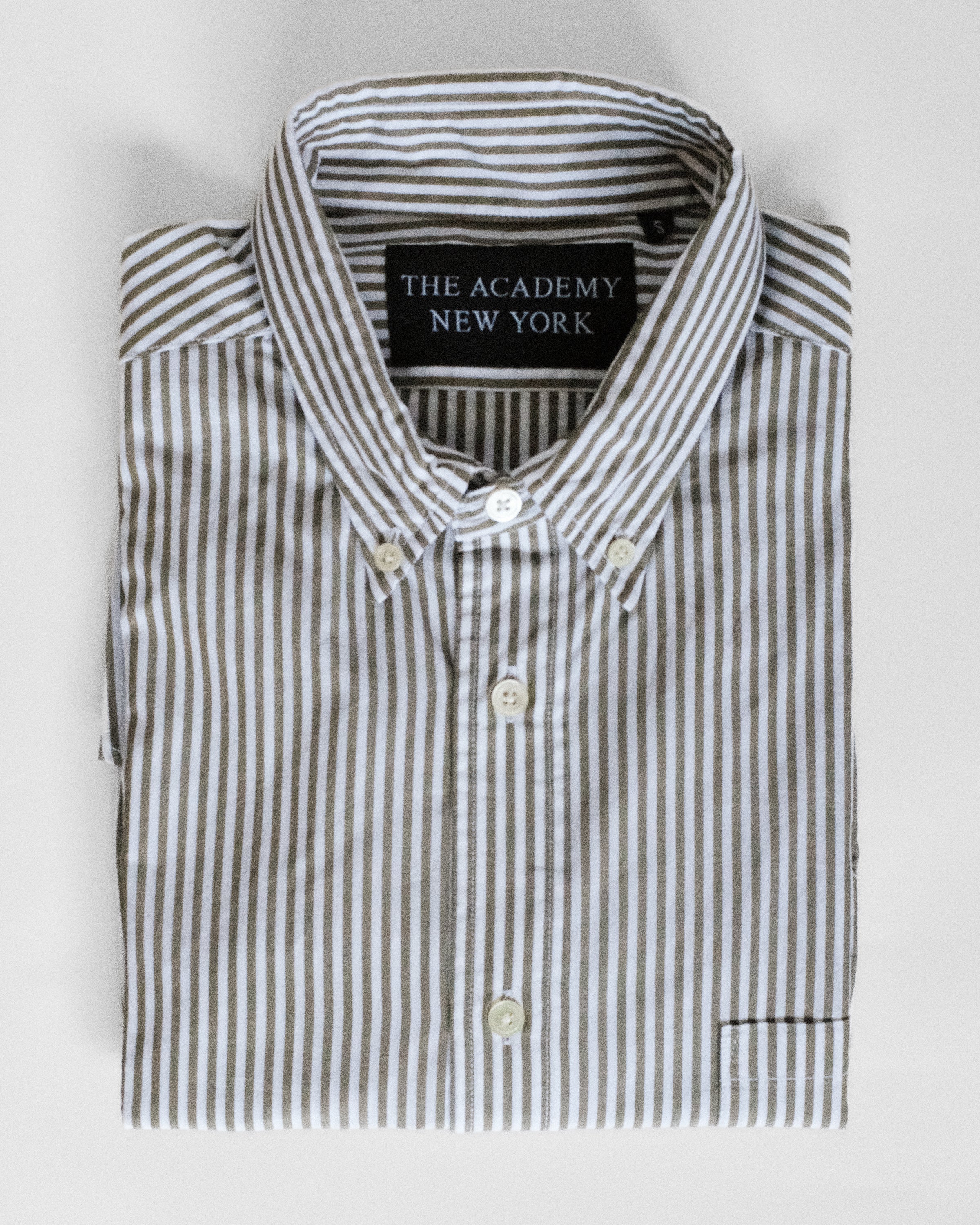 Washed Moss Green Bengal Stripe Cotton Shirt – The Academy New York