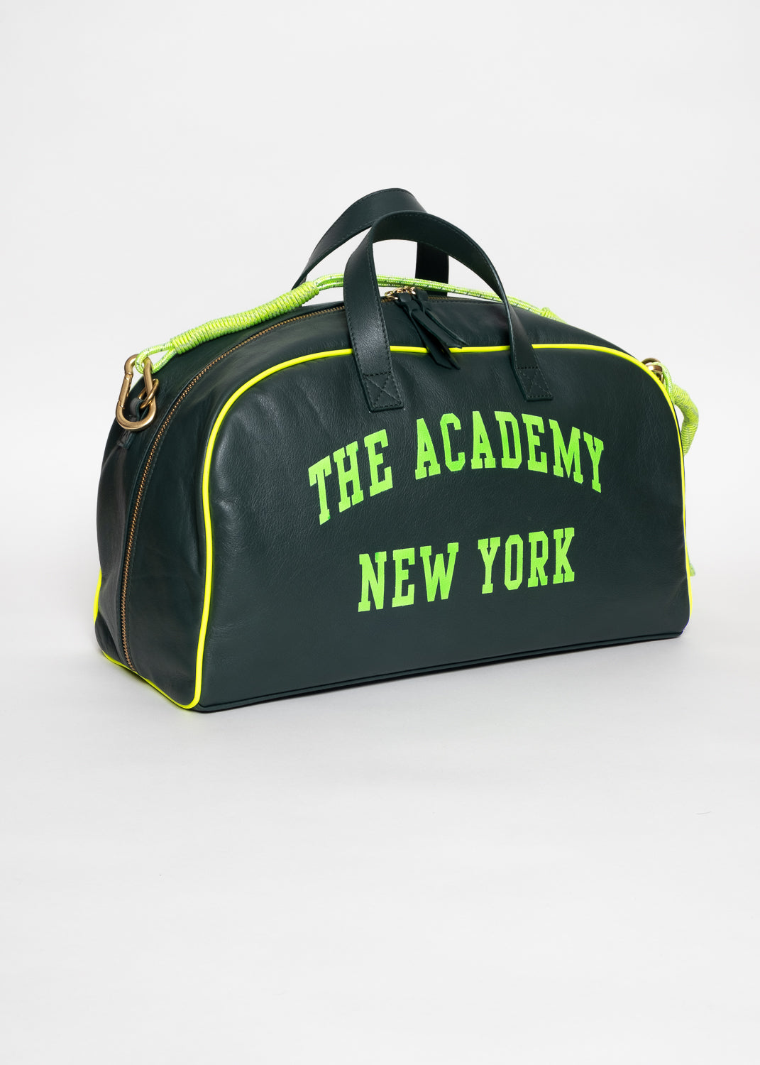 Academy Hunter Green Leather Gym Bag