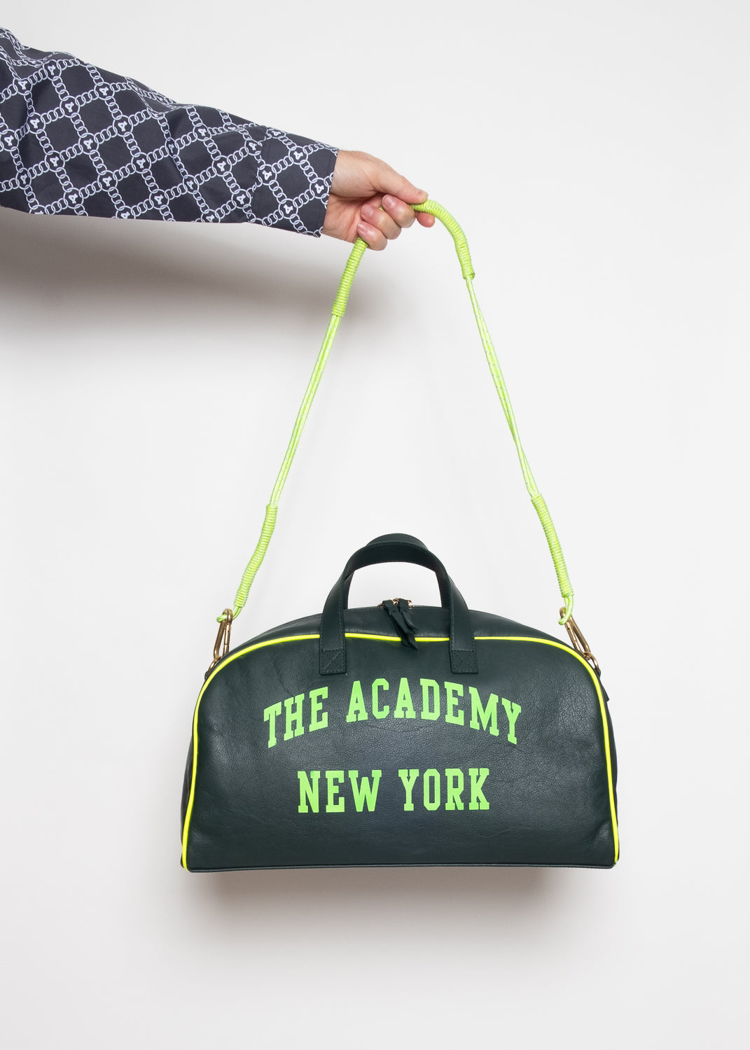 Academy Hunter Green Leather Gym Bag
